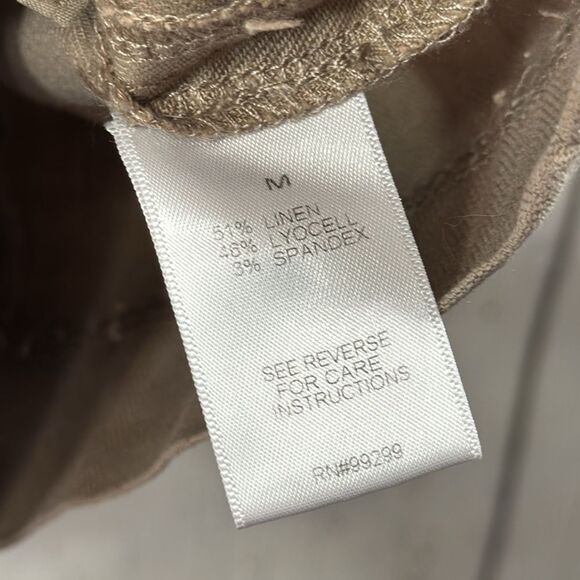 Evereve Linen Blend Double Breasted Blazer Beige Lightweight Modern Workwear - Picture 10 of 12